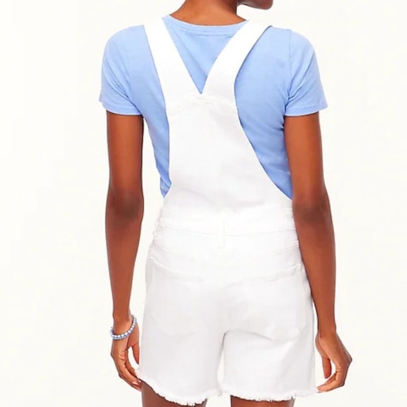 J.Crew White Denim Cutoff Overalls - Picture 10 of 14